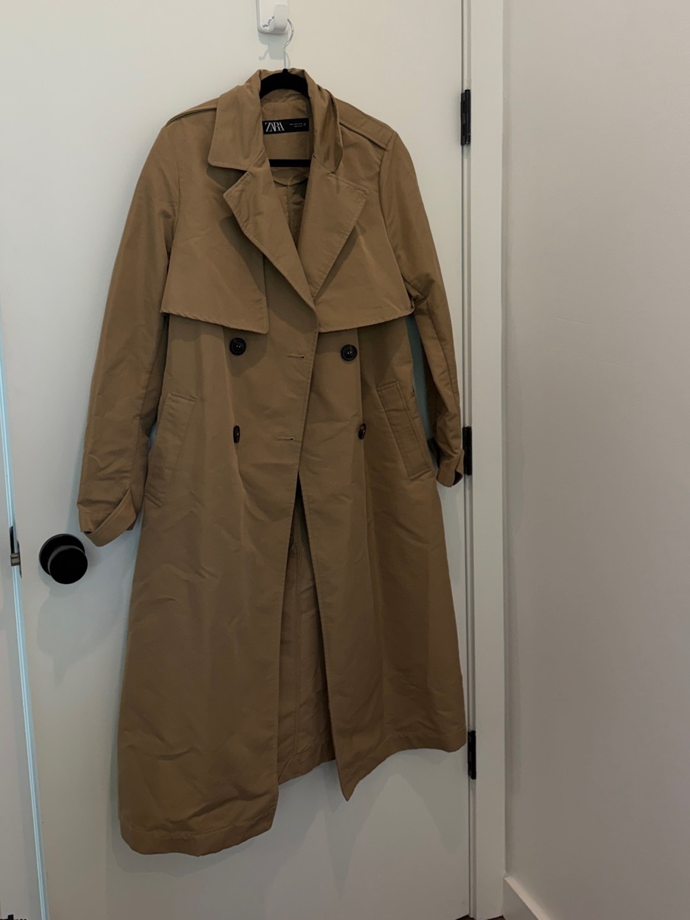 Zara Beige Double-Breasted Trench Coat